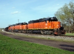 The "Three Amigos" B&LE SD38s 866, 878 & 867 are passing through "RX" on thier Southbound Journey